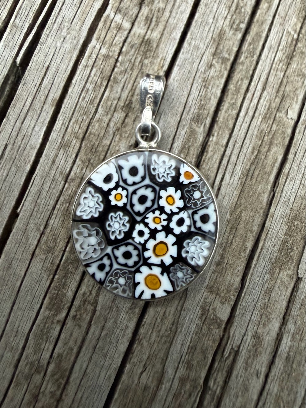 Murano Millefiori Pendant 925 Italy 1.25” Including Attachment MM Preowned